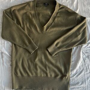 Express Olive V-Neck Women's Sweater